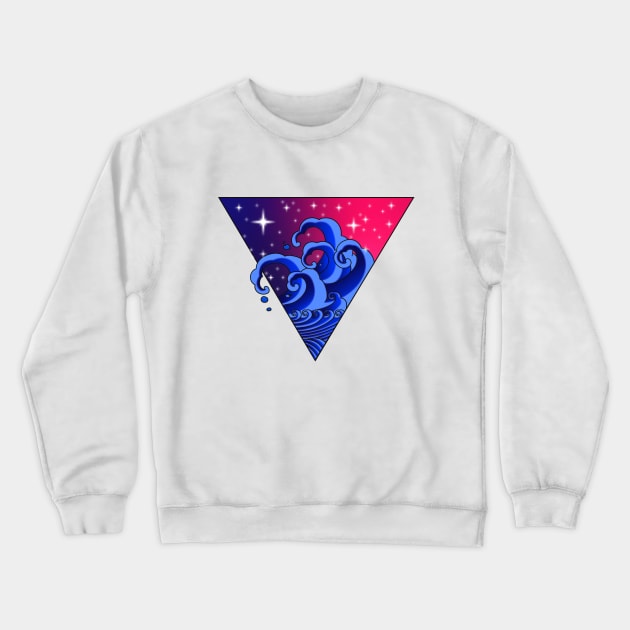 Tibetan Design - Tattoo Art - Turbulent Ocean Crewneck Sweatshirt by Juka